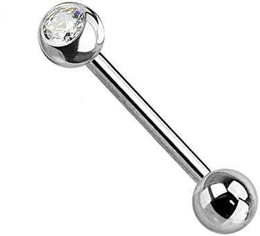WARRIOR Piercing a Lingua Barbell Sterile in Acciaio Chirurgico Misura 14G(1,6mm) Lunghezza 14mm Confezione Singolo Pezzo PLS-059