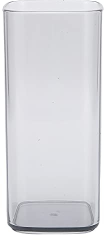 Vasos de acrílico de 250 ml, vasos de plástico con vasos de plástico reutilizables de fondo cuadrado para cerveza de jugo de cóctel(gris)
