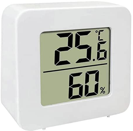 Pomurom Thermomètre et Hygromètre Numérique LCD, Thermomètre Hygromètre Intérieur Digital à Haute Précision, Température et Humidimètre Indicateur du Niveau Confort pour Maison Bureau