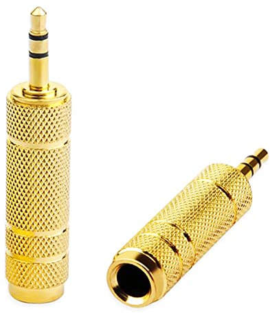 SELIACR 3,5mm Maschio a 6,35mm Femmina Adattatore Jack Stereo Placcato, Adattatore Jack 6.3 3.5 Amplificatore Cuffie Compatibile con Chitarra Tastiere Elettroniche Cuffie