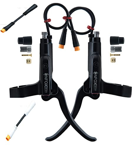 Lioaeust 1 Paar Fahrrad-Bremshebel, Elektrofahrrad-Bremsgriff, 3-Polige Aluminiumlegierung, Bremsteile Bremsgriff Ausschalten Für Bafang Hall-Motor,E-Bike, Motor, Hydraulische Bremse (Schwarz)