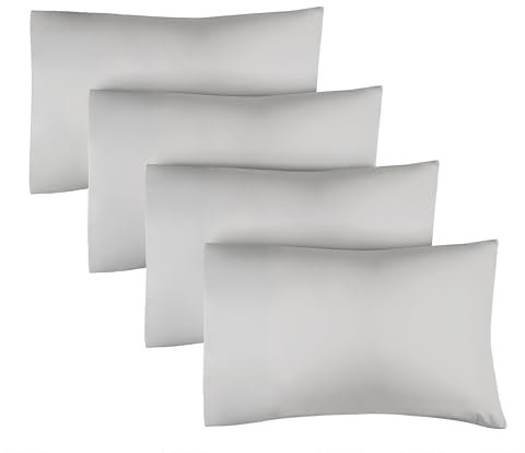 King Size Pillow Cases Set of 4 - Extra Soft Pillowcases - 50cm x 90cm - Breathable & Cooling Pillow Cases 4 Pack - Luxury Pillow Covers - Machine Washable - Pillow Protectors 4 Piece Set (Light Grey)