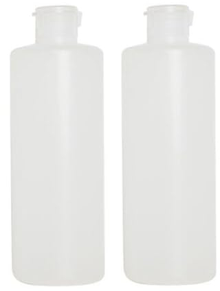 OHEETU 2Pcs 400ml Empty Refillable Plastic Clear Soft Tube Squeeze Bottle Jars with Flip Cover Makeup Sample Packing Storage Containers for Lotion Shower Gel Shampoo Toiletries