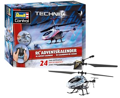 Revell Adventskalender I RC Helikopter I 24 Tage BAU- und Flugspaß I Hochdetaillierter RC-Helikopter mit 3CH-GHz-Fernsteuerung I Realistische Flugeigenschaften I Ideal für Einsteiger und Profis