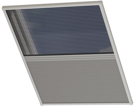 Cocoon Dachfenster Verdunkelung mit Moskitonetz 80x120 - Thermo Rollo - Einfache Montage - Grau