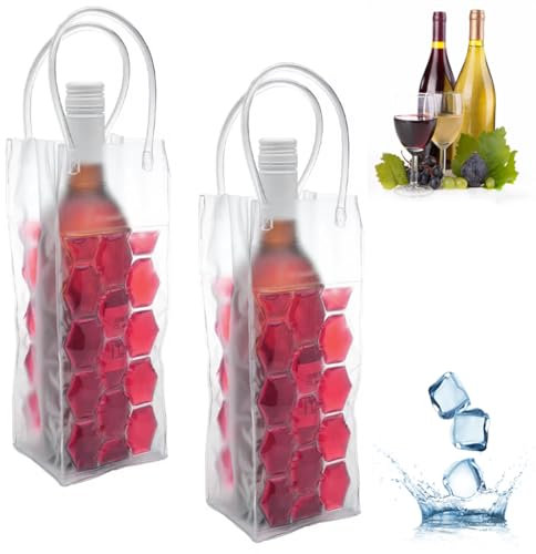 Lot de 2 sacs à vin glacés, refroidisseur de vin, refroidisseur de vin, refroidisseur de bouteille de vin, refroidisseur de bouteille de vin pour champagne rouge blanc ou étincelant