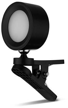 REV Lampada a morsetto con batteria, lampada a LED da parete interna, 150 lm, dimmerabile, allungabile a 360°, ideale per corridoio, camera da letto e soggiorno, colore nero