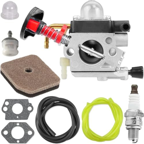 ZAMDOE 4237 120 0621 Vergaser für Stihl, Neuer Typ HS82 HS87 HS82R HS82RC HS82R HS82T HS87R HS87T HS87T Heckenscheren-Vergaser mit Luftfilter, Zündkerze