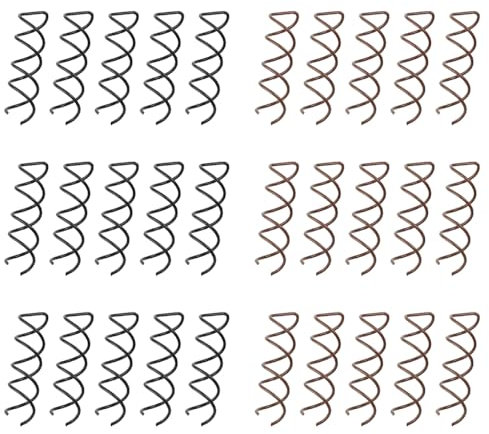 TRKETK 30 Stück Spirale Haarspange Spiral Pin Metall Brötchen Haarnadel Spin Clip Spiralnadel für Haarstyling Twist Haar Clips Abgerundete Haarspangen für DIY Haar Stil Mädchen und Damen