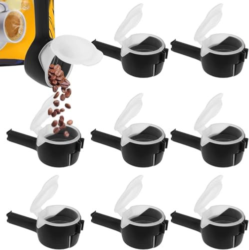 8 Stück Verschlussclips mit Ausschütter Verschlussclips für Beutel Tütenclips mit Ausschütter Wiederverwendbare Verschlussclips mit Deckel für Versiegelte Lebensmittel Chips Kekse (8PCS Schwarz)
