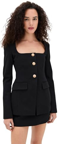 Good American Women's Soft Stretch Ponte Sculpted Blazer, Black001, M