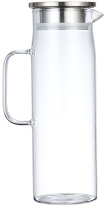 OUNONA Botella De Agua Fría Jarra De Vidrio Tapa De Gran Capacidad Hervidor De Bebidas Hogar Contenedor De Agua Helada Para Refrigerar Bebidas y Zumos