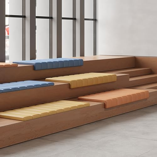 Sitzkissen für Treppe Kunstleder Indoor/Outdoor Klemmkissen für Sitzbank Treppenkissen aus Hochdichtem Schaumstoff für Fensterbank Stadion Bleacher Wasserdicht/Rutschfest(Grau,35x25cm/13.8x9.8 in)