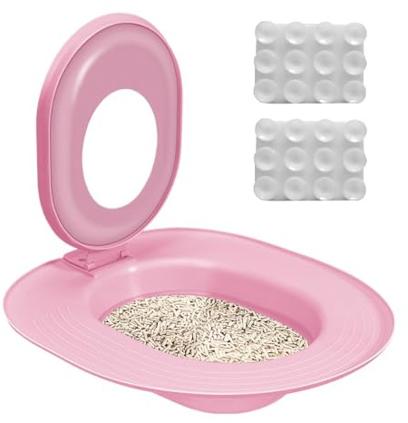 Trainer WC Gatti – Sedile Riutilizzabile 39×36.5cm | Sìstema Educazione Toilette PP Antiscivolo Ventose | Igiene Bagno Riduzione Rifiuti