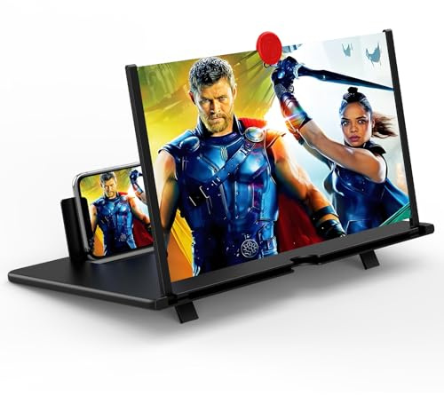 18 Screen Magnifier for Cell Phone, Mobile Phone 3D HD Magnifying Projector Screen Enlarger for Movies, Videos and Gaming, Foldable Phone Stand with Screen Amplifier,Gifts for Mom Dad