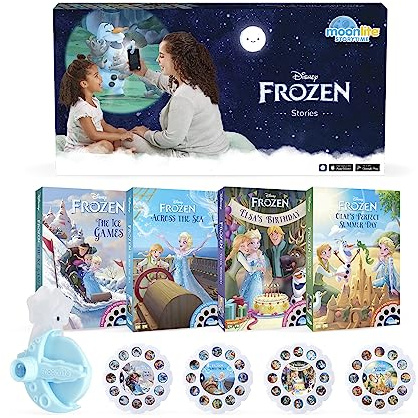 Moonlite Storytime Starter Pack with Smartphone Projector, Picture Disc and Four Stories, Ideal for Bedtime, Storytime and Family Travel - Disney Frozen