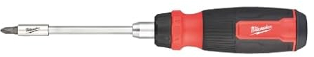 Milwaukee Tournevis multifonction à cliquet 14 en 1 avec 13 embouts PH/PZ/TX/SL/HEX
