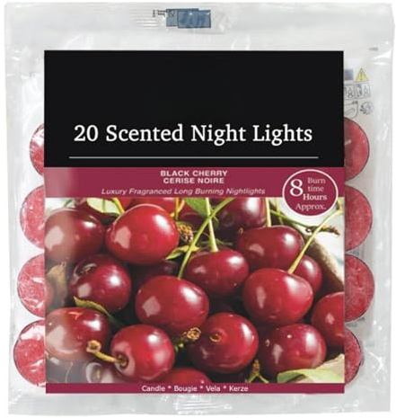 PHG Fresh Scented Tealight Candles with 8 Hour Burn Time | Long-Lasting Tealight Candle Set | Fancy Tealight Candles for Home Decoration | Quality Tealight Candle (Black Cherry)