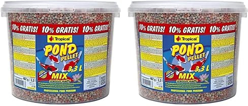 Pond Pellet Mix 3,3L / 462g - Aliment Complet sous Forme de Boules flottantes pour Koi, Poissons de Bassin (Lot de 2)