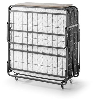 BSS BEDDING Klappbett 90x200 cm Ruby Erwachsene Gästebett Klappbar Matratzenhöhe 14 cm, Schaumstoffdichte 50 DNS, Langlebigen Metallrahmens, 200kg belastbar