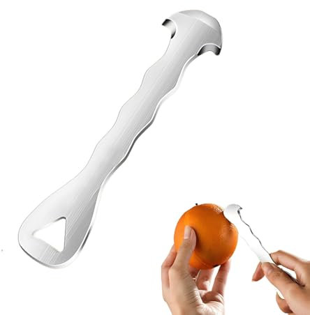 Mrltau 304 Acero Inoxidable pelador de cítricos, pelador de Naranjas ergonómico, pelador Seguro de Naranjas, Herramienta peladora de Frutas Sencilla, removedor de cáscaras, Cortador de Pomelo-limón