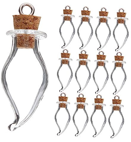 Vaguelly 30piezas Botellas De Vidrio Con Tapón De Corcho Con Gancho Botella Decorativa Diy Para Almacenamiento y Decoración Multifuncional Casa y Fiestas