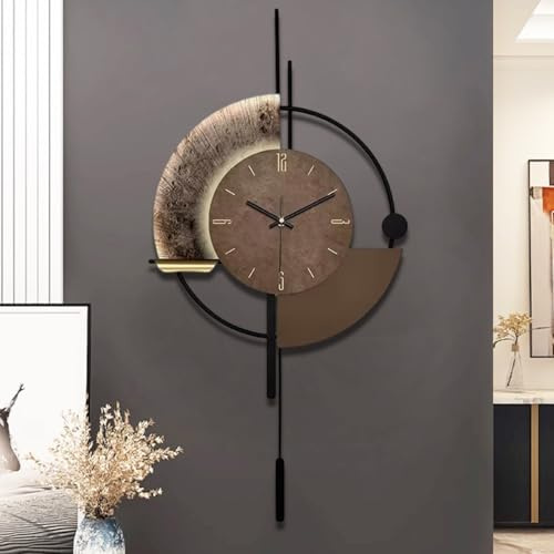 TOHOOYO Orologio da parete decorativo con pendolo, orologio al quarzo di qualità silenzioso, funzionamento a batteria, grande orologio per soggiorno, cucina, casa, bagno, camera da letto, decorazione