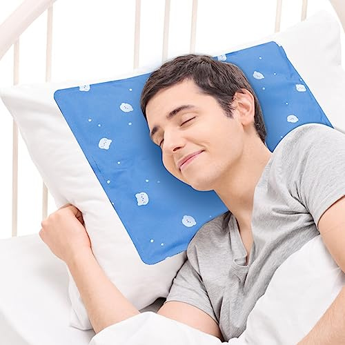 Pillow Ice Pad, Large Ice/Hot Pack, Pet Cooling Mat, Dog Cooling Pad, Gel Ice Pad for Pillow, Children's Sleeping Head Cooling Ice Pack, Ice Pad for hot Flashes, Night Sweats(11.6X15.9in)