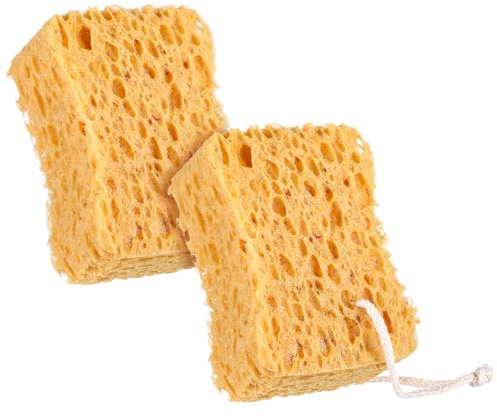 DOPENSPI 2PCS Bath Sponge, Larger Shower Sponges Natural Sponge Ultra Soft Exfoliating Shower Sponges Honeycomb Dense Foam for Women Men Sensitive Dry Skin