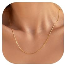 RMMD Kette Gold Damen, 18K Vergoldet Schlangenkette Schuppenkette Dünne GoldKette ohne Anhänger Goldene Halskette Damen Ketten Schmuck Gold Necklace Women Geschenke für Freundin Frauen Mädchen