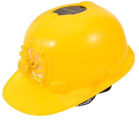 VILLFUL Casco de Seguridad Solar con Ventilador para Obra Protección Solar y Ventilación Casco Ligero para Construcción y Trabajos al Aire