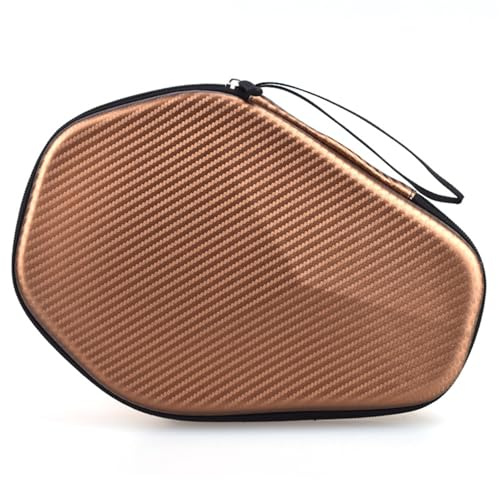 WAJJWI Tischtennis Schläger Tasche wasserdichte Tragbare Pingpong Paddel Lagerung Eva PU for Training Ping Pong Fall für Ping Pong Schläger(Brown)
