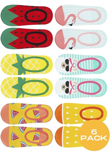 soxo Colores Calcetines Invisibles Mujer Socks Cortos Algodon Pinkies Divertidos 35-40 6 Pares