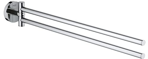 GROHE Start Double Barre Porte-Serviettes pour Salle de Bain, 439 mm, Fixations Cachées avec Vis Incluses, Métal, Chromé, 41183000