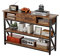 Console Table with Drawer Shelves, Entryway Table with Storage Shelves, Industrial Wood Hallway Sofa Table for Living Room, Couch, Foyer, Kitchen Counter，Rustic Brown