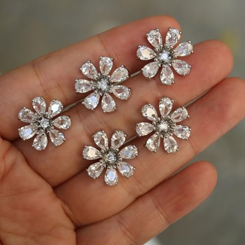 G-RUI 5 pz/lotto di lusso rhienstone bottoni per vestiti Cubic Zirconia metallo gambo pulsante per cappotto decorativo CZ cucito bottoni per camicie (K-128)