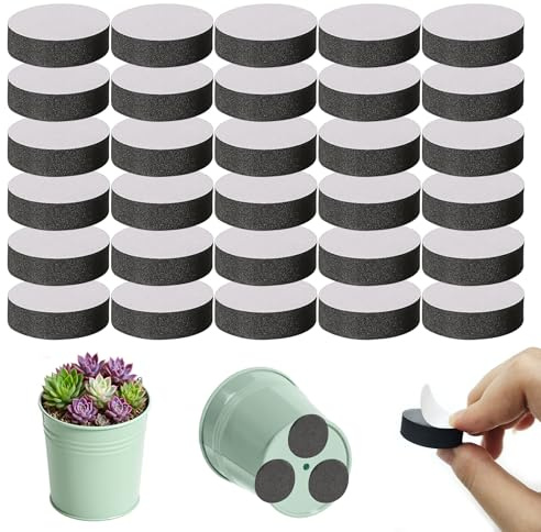 DXIA 30 Pieds de Pot de Plantes, Pieds Invisibles pour Pots D'extérieur, Pieds de Pot de Plantes Invisibles,Tapis de Pied pour Pot de Fleurs, Ascenseur de Pot de Plantes avec Coussin Auto - Adhésif