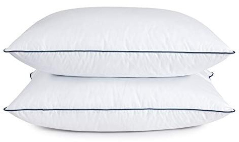 UNIKOME Juego de 2 Almohadas de Plumas y plumón de Ganso, 40 x 60 cm, Funda de Almohada de Lujo de 100% algodón, Lavable, Öko-Tex, Color Blanco