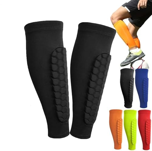 Protege Tibia Ski, Protection Tibia Ski, Chaussette Protege Tibias, 1 Paire de Protège-Tibias pour Enfants et Adulte Adaptés pour Les Sports de Plein Air, Équipement de Protection Ski (Noir, L)