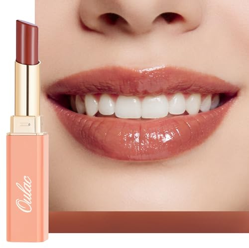 Oulac Rouge à Lèvres Nourrissant Nu, Nourrit & Assouplit, Texture Hydratante, Soins des Levre, Baume a Levre Teinté, Hydratez et Repulpez les Lèvres Sèches, Vegan 28 Mocha Mousse