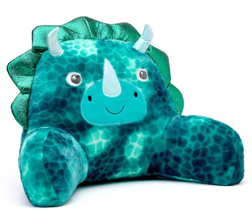 Snuggz Dinosaur Cuddle Cushion 60x40cm, Age 12m+ - Lightweight Kids Plush Backrest Pillow with Supportive Arms, Super Soft Reading Pillow Cushion for Gaming or Napping – Soft 3D Ears & Carry Handle