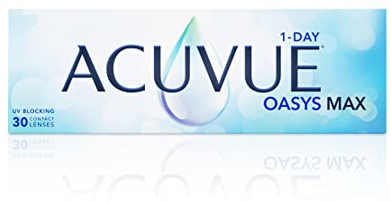 ACUVUE OASYS MAX 1-Day Tageskontaktlinsen – Helfen dabei, das Gefühl von müden & trockenen Augen zu reduzieren – 30 Tageskontaktlinsen mit -2.00 dpt und BC 8.5 – UV Schutz & angenehmes Tragegefühl