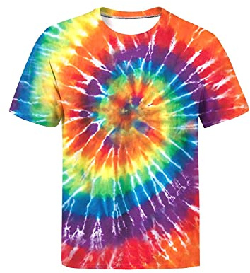 Tie Dye Shirts for Men Women, Short Sleeve Mens Tie Dye Shirts, Mens Women Rainbow Tie Dye T Shirts