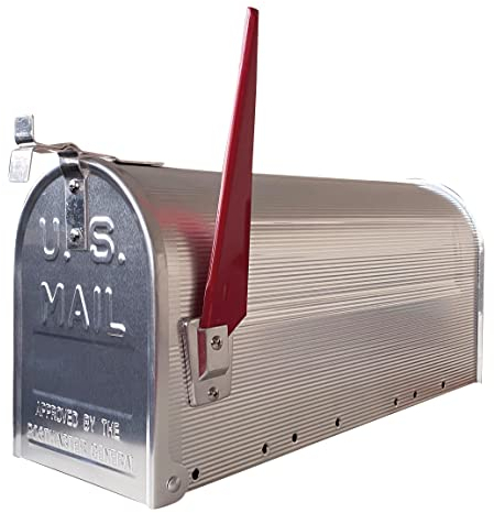 ARREGUI Americano E2101A Buzon Exterior Americano de Aluminio, Buzon Exterior para Pan, Tamaño L (Revista, Sobres C4), Gran Capacidad, Buzon para Pan, Periodicos o Correo, Panera Exterior, Plata