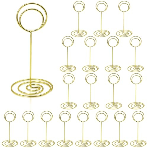 RONTEDA Table Number Holders 20Packs - 3.35 Inch Table Number Stands Place Card Holder for Wedding Party Graduation Reception Restaurant Home Photo Picture Office Memo (Gold, 3.35)