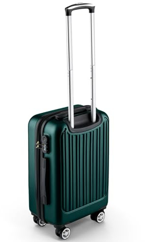 Easy Move ABS Hartschalenkoffer - Ergonomisch & Sicher - Kleiner Trolley Koffer mit 360° Rädern, Zahlen-Schloss - Rollkoffer, Reisekoffer Klein (Dark Green, 54cm)