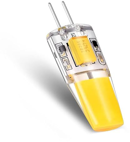 LEDLOCLB Ampoules LED En Cristal De Silicone 5W GY6.35, AC/DC 12V 1508, Sans Scintillement, Blanc Chaud Et Froid, Remplace L'halogène 35W,Blanc Chaud,5W AC/DC 12V -1 Pièces
