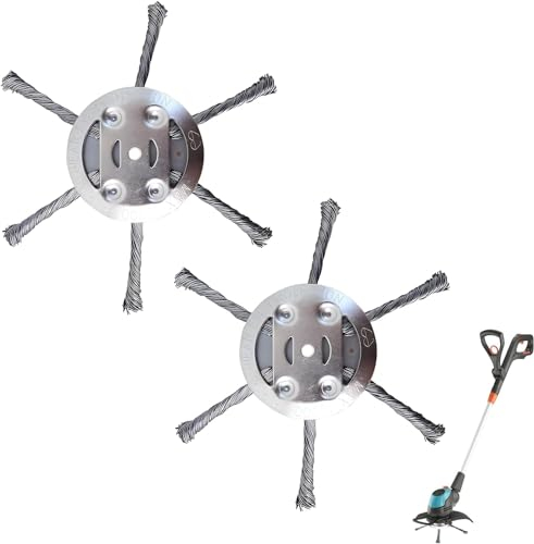2 Stück Unkrautbürste Für Freischneider, Wildkrautbürste 5mm Bohrung Für Motorsense, Drahtbürste Freischneider Mit Kegelform, Unkrautbürste Für Rasentrimmer Entfernt Mühelos Unkraut Und Moos