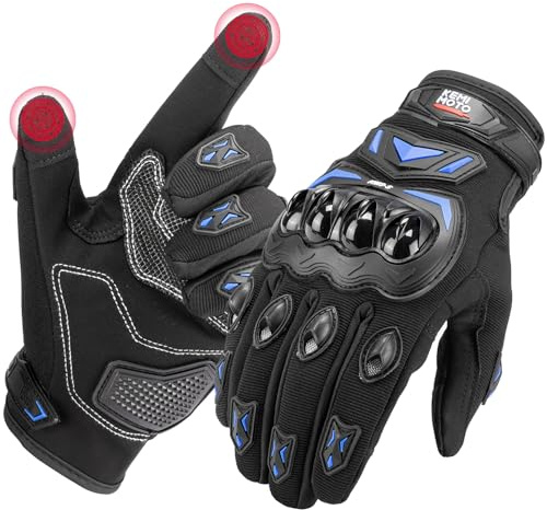 KEMIMOTO Motorbike Gloves for Men Women, Summer Breathable Touchscreen Gloves for Riding & Racing