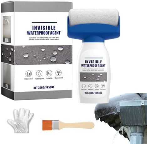 Adhesivo Impermeable Transparente | Spray Impermeabilizante,Incluye Cepillo y Guantes, Alta Adhesión, Material Reparación para Grietas en Sótanos, Canalones y Superficies de